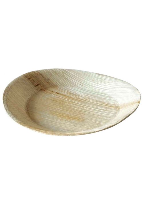 Lot de 25 assiettes compostables en palmier rondes 24 cm