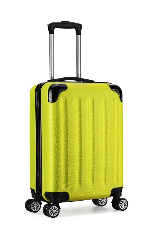 Valise trolley cabine 55cm ABS 4 roues rigide ultra leger 40L(Jaune) …