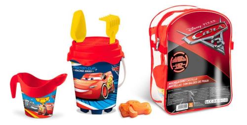 Cars set de plage avec sac à dos, seau et accessoi