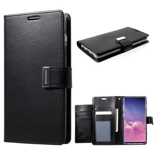 Etui en PU journal intime riche noir pour votre Samsung Galaxy S10