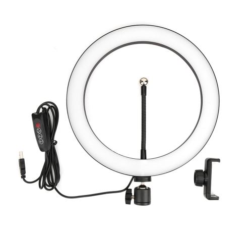 Lampe annulaire 10'' pour studio selfie en métal