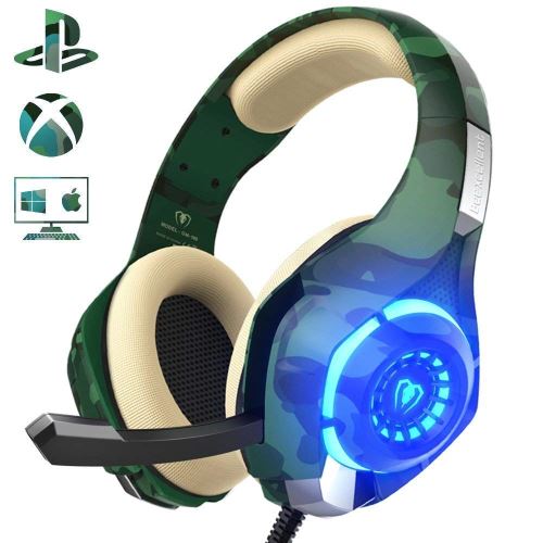 Casque Gaming pour PS4, Casque Gaming Professionnel avec LED lumière Haute Qualité Audio Micro avec 3.5mm Jack pour PC Mac Xbox one
