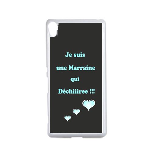 Coque Marraine Turquoise Et Noir Compatible Sony Xperia Performance Transparent