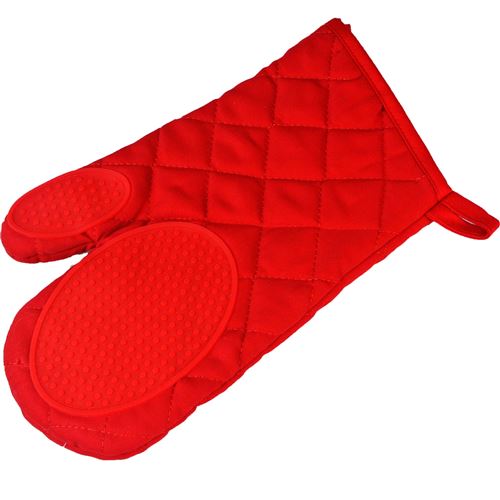 Gant 30 x 18 cm polycoton+silicone cuistot Rouge