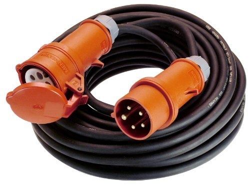As-schwabe - 60566 - rallonge électrique norme cee - 400 v 16 a - câble noir 10m h07rn-f5g1,5 - fiche avec inversion de phase