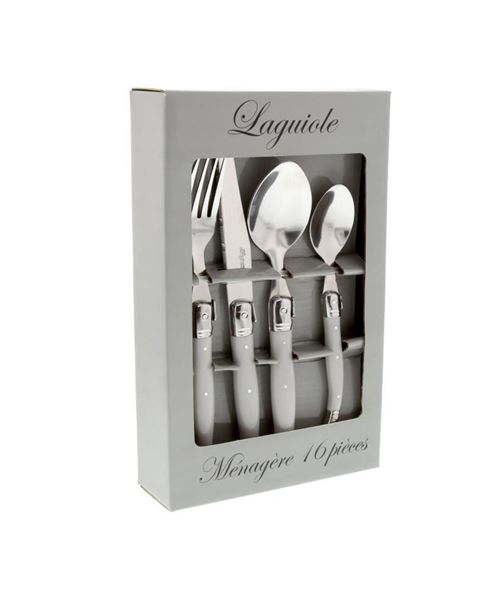 LAGUIOLE Ménagere 16 pieces manches gris uni