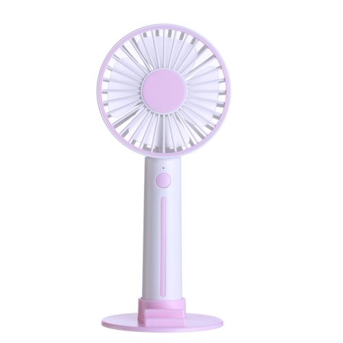 Ventilateur à main mini USB rechargeable portable avec miroir rose