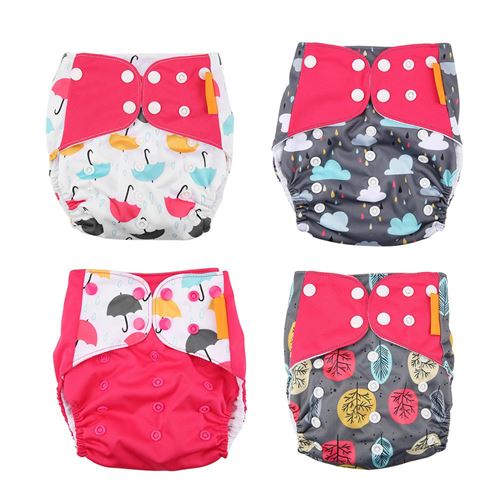 Couche jetable 4 pcs bébé tissu couche-culotte lavable réutilisable nappe
