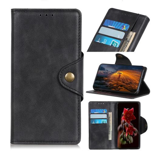 Etui en PU fermoir magnétique en laiton avec support noir pour Samsung Galaxy A11