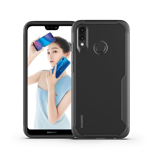 Coque en TPU absorption de choc noir hybride pour Huawei P20 Lite