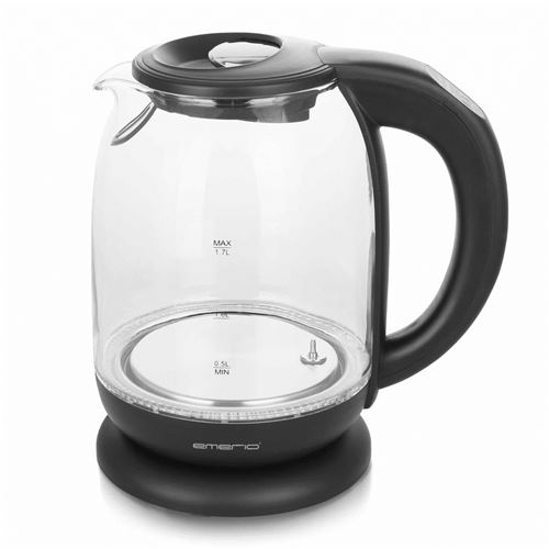 Emerio wk-119255 bouilloire en verre avec choix de température (60°c 70°c 80°c 90°c 100°c), protection contre la séchage, 2200 w