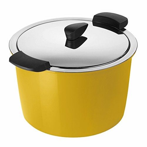 Kuhn rikon hotpan servier casserole en acier inoxydable, acier inoxydable, jaune, 5l, 22cm