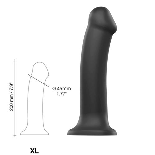 Dildo Dual Density Semi-realiste Bendable Noir Taille Xl