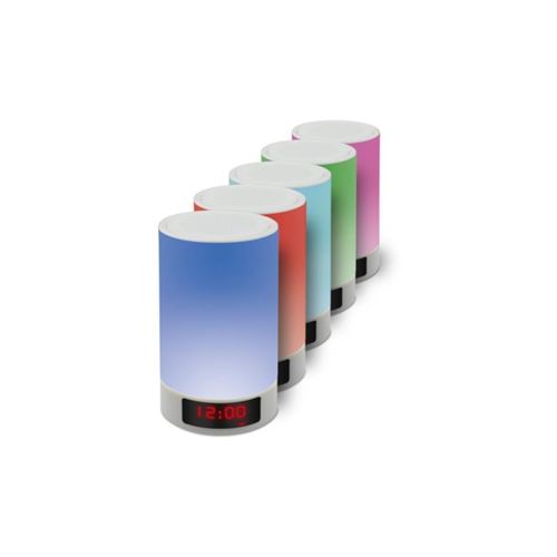 APM Enceinte sans fil - Lampe d'ambiance tactile - puissance 5 W - Batterie 4000 mAh - Ecran LCD avec affichage de l'heure