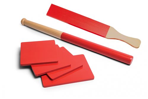 BS Toys boule à frapper en bois 8 parties rouge