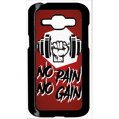 Coque No Pain No Gain Fond Bordeaux Compatible Samsung Galaxy J1 Transparent
