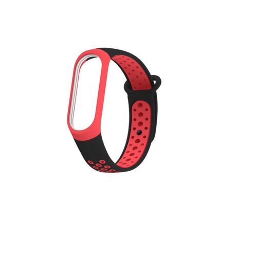 Bracelet en silicone bicolore Smartwatch pour Xiaomi Mi Band 3 - Noir&Rouge