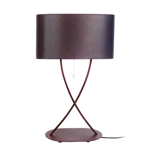 Elégance lampe a poser acier carré 40x40x65 cm - marron tosel ila5189068