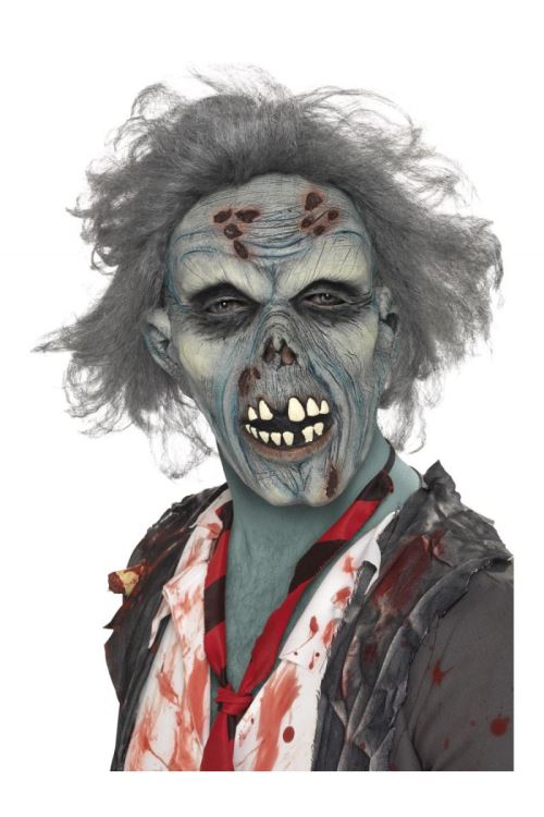 Masque De Zombie Avec Cheveux - Gris