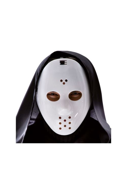 Masque Hockey Blanc En Plastique - Blanc
