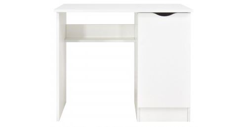 Bureau blanc avec étagère