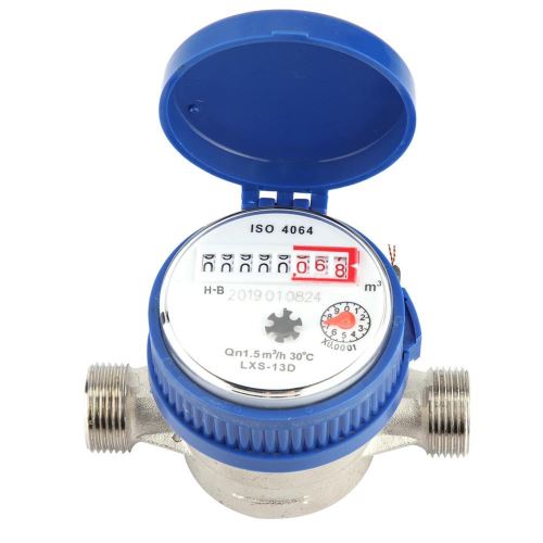 Cuivre 1,5m3 / h 0-40 M Mètre d'eau Mécanique 15mm 1/2 Pouce Jauge de Débit d'eau