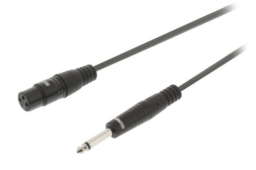 Sweex SWOP15120E15 Xlr Câble mono XLR 3 broches femelle - 6,35 mm mâle 1,5 m gris foncé