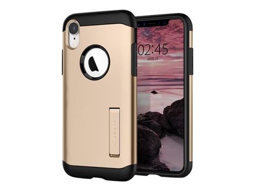 Spigen Slim Armor - Achterzijde behuizing voor mobiele telefoon - polycarbonaat, thermoplastic polyurethaan (TPU) - champagnegoud - voor Apple iPhone XR