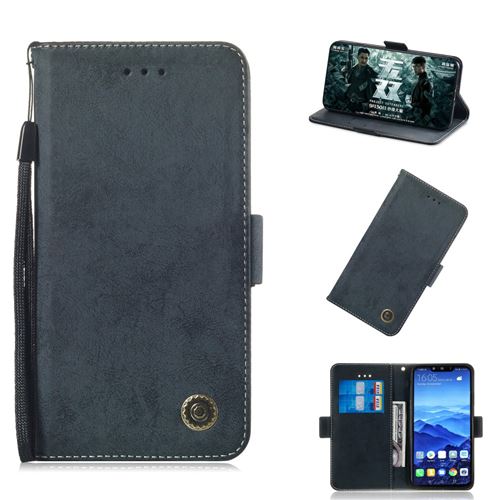 Etui en PU style vintage bleu foncé pour votre Huawei Mate 20 Lite
