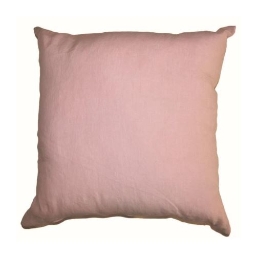 O'CBO Coussin déhoussable - 100% lin - 60 x 60 cm - Rose perle