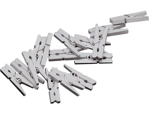 Haza Original mini-jeu de chevilles en cire 20 pièces 2,5 cm argent 2,5 cm