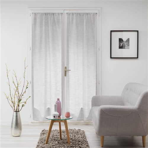 Paire droite passe tringle 2 x 70 x 200 cm voile tisse milza Gris