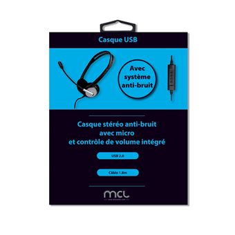 Casque micro Filaire PC/Mac USB-A protection acoustique et micro  anti-bruits parasites Pour Centre