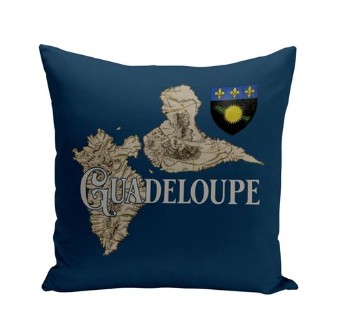 Fabulous Coussin bleu Guadeloupe carte ancienne [40x40 cm]