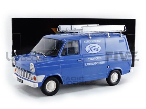 Voiture Miniature de Collection KK SCALE MODELS 1-18 - FORD Transit Delivery Van - 1970 - Blue - 180494BL