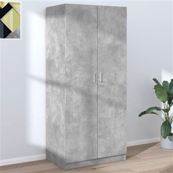 Garde robe Gris béton 80x52x180 cm Bois d'ingénierie - 1
