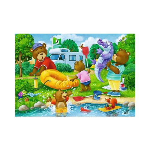 Puzzle 2x24 pièces Ravensburger - Ours en camping