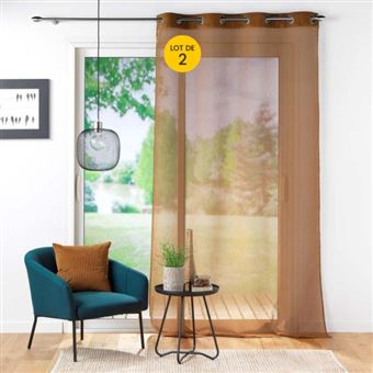 Voilage à Œillets Douceur D'Intérieur - 140 X 240 Cm, Blanc Dandy - Voile Fils Coupés, 8 Œillets - Lavable 30°