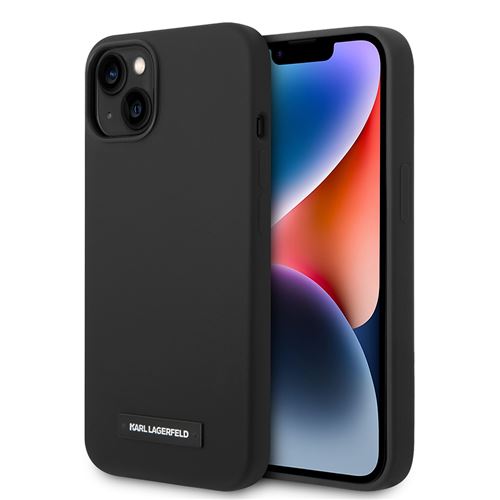 Coque pour iPhone 15 Plus / iPhone 14 Plus - Karl Lagerfeld Silicone MagSafe (KLHMP14MSLMP1K) - Plaque Noire