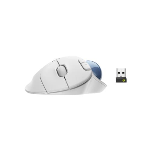 Souris Logitech ERGO M575 910-006438 Sans Fil Bureautique Bluetooth USB 5 Boutons Blanc
