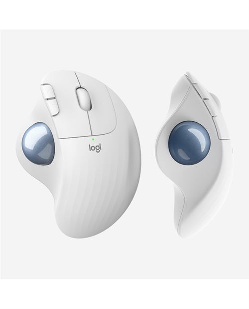 Non Communiqué Blanc Souris Logitech Ergo M575 910-006438 Sans Fil Bureautique Bluetooth Usb 5 Boutons