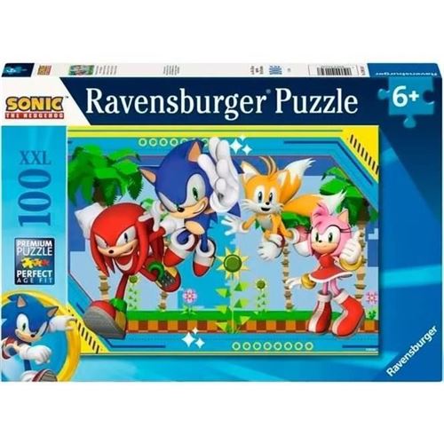 Puzzle 100 pieces XXL Sonic, Knuckles, Sonic, Tails et Amy / Sonic, Des 6 ans, Puzzle de qualité supérieure, 12001134