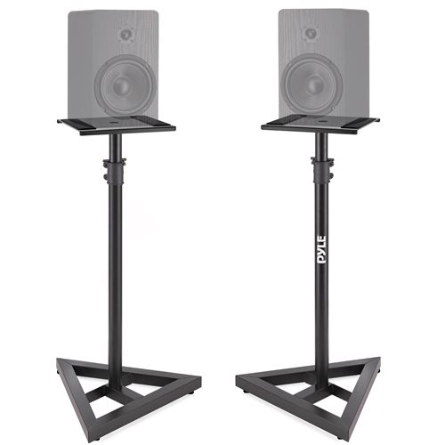 Pieds d'Enceinte avec Hauteur Réglable de 66 cm à 132 cm - Pyle Base Triangulaire Robuste à Trois Points - Noir