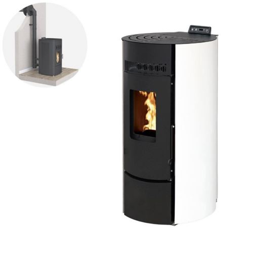 INTERSTOVES Pack Po&ecirc;le &agrave; granules LEANDRO 9 Etanche + Kit Conduit Ventouse (sortie fa&ccedil;ade)