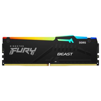 Kingston FURY Beast RGB - DDR5 - kit - 16 Go: 2 x 8 Go - DIMM 288 broches - 6000 MHz / PC5-48000 - CL36 - 1.35 V - mémoire sans tampon - on-die ECC - 1