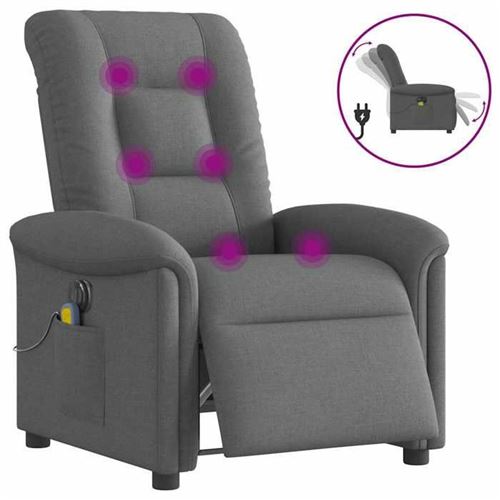 Non Communiqué Gris Vidaxl Fauteuil De Massage, Relaxation Électrique Réglable Tissu Foncé