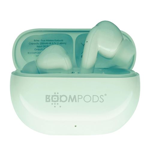 Ecouteurs TWS Bluetooth 5.3 Extra Bass Mod&egrave;le EchoBuds Vert Menthe
