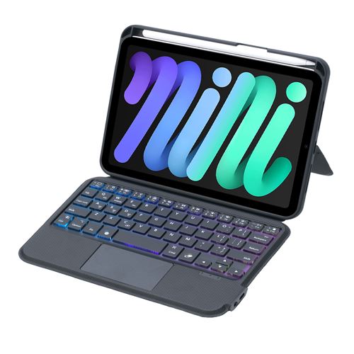 Clavier Bluetooth D&eacute;tachable avec Trackpad et R&eacute;tro&eacute;clairage 7 Couleurs pour iPad mini 6