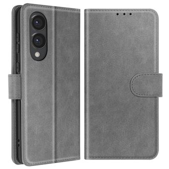 Étui pour Samsung Galaxy S25 Edge Clapet Portefeuille et Support Vidéo Avizar Gris - 1
