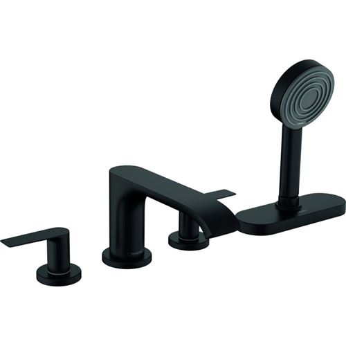 Robinet mélangeur bain douche 4 trous HANSGROHE Vivenis sBox noir mat